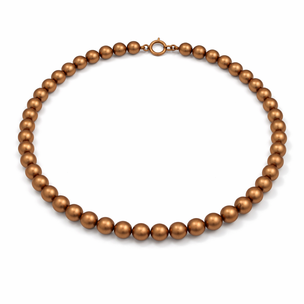 Perličkový náhrdelník hnědý Caramel