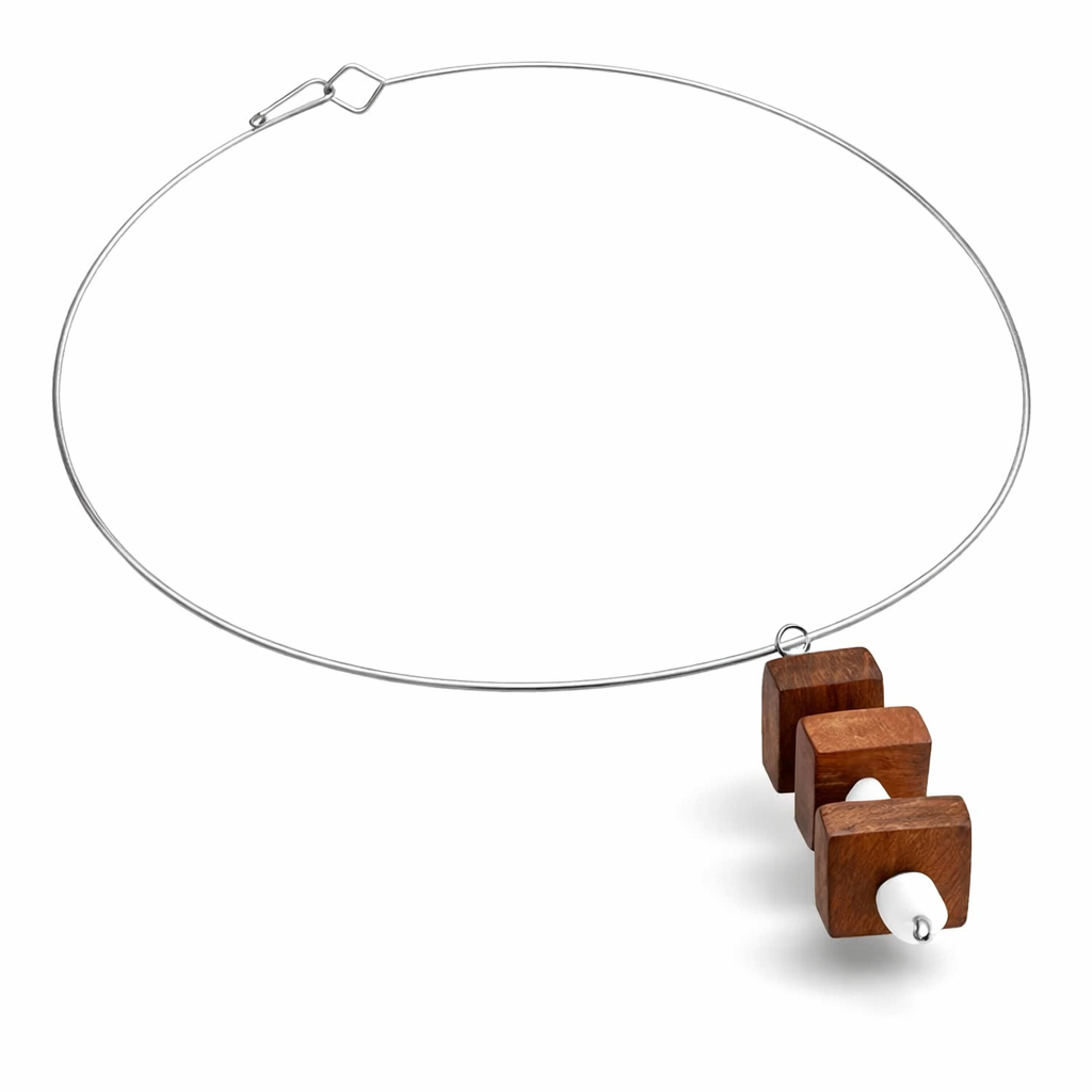 Ocelový náhrdelník s magnezitem Kamila