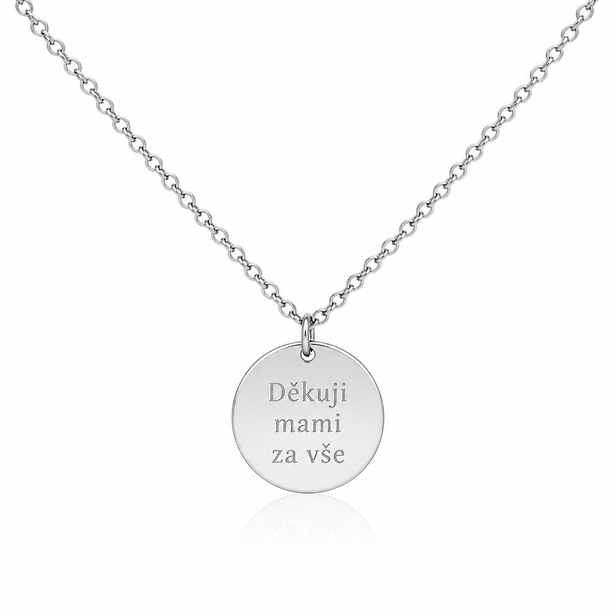 Ocelový náhrdelník s kulatým přívěskem Signature