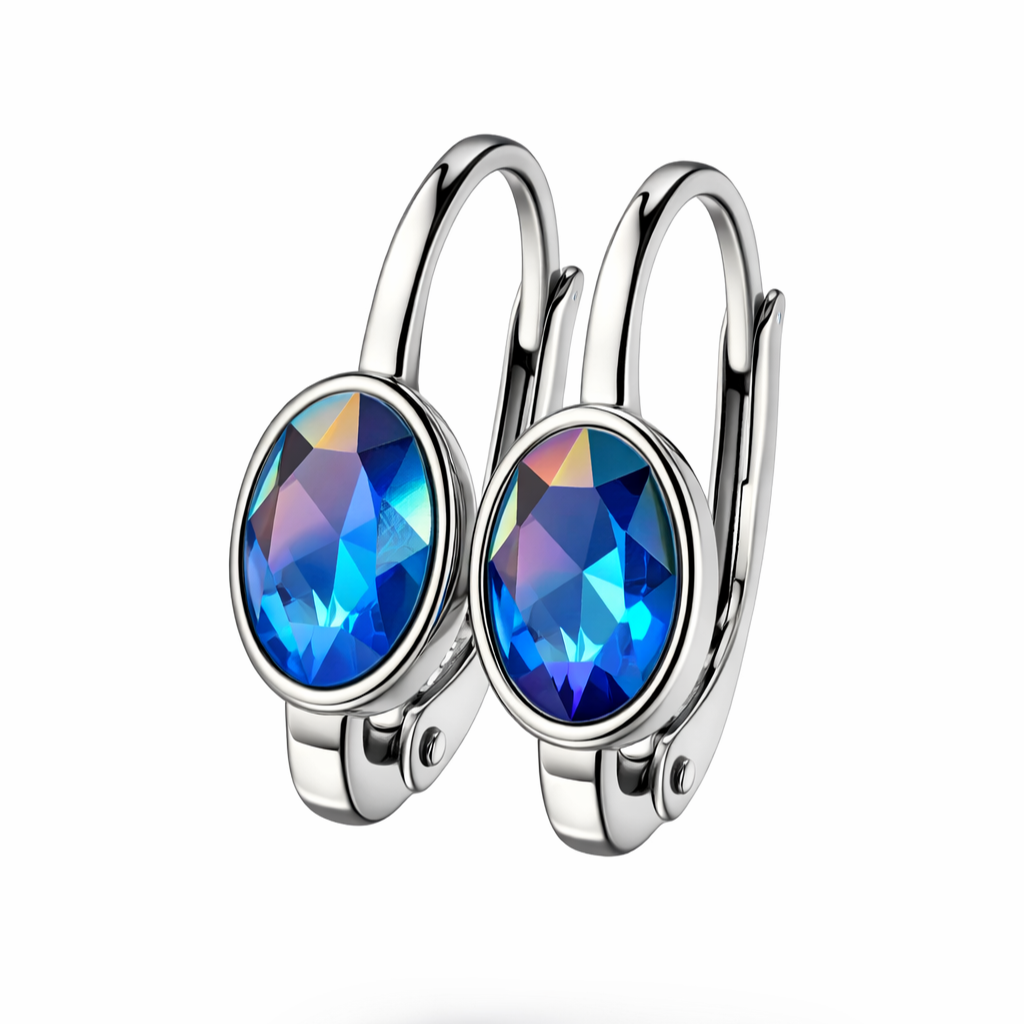 Stříbrné náušnice s krystalem Swarovski Arlina