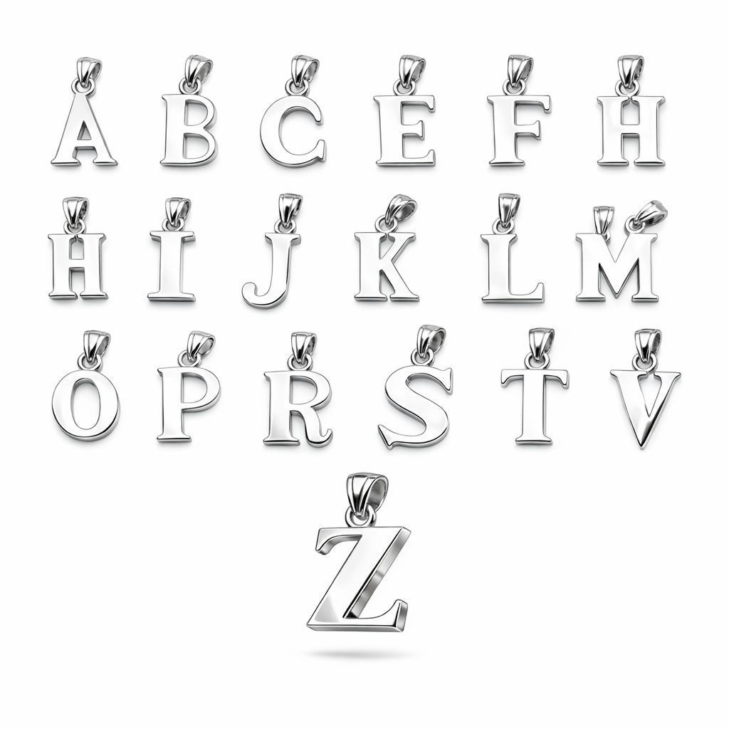 Stříbrný přívěsek písmeno hladké, U