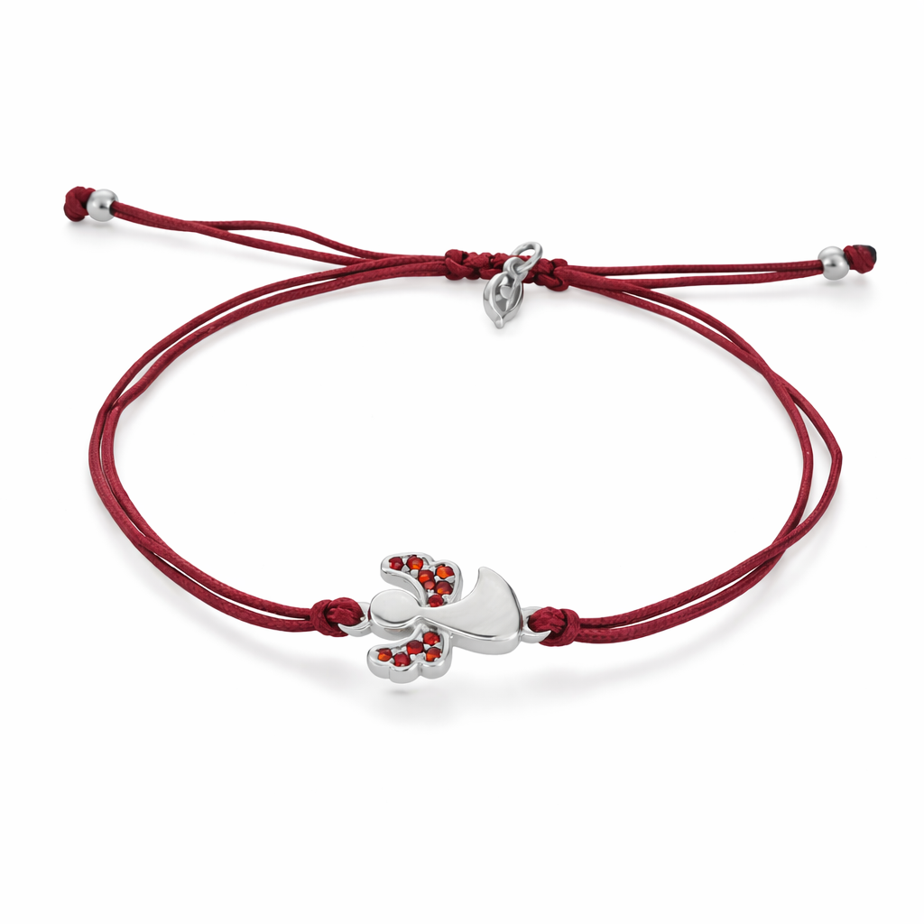 Náramek Shamballa s andělem a českým granátem Custos