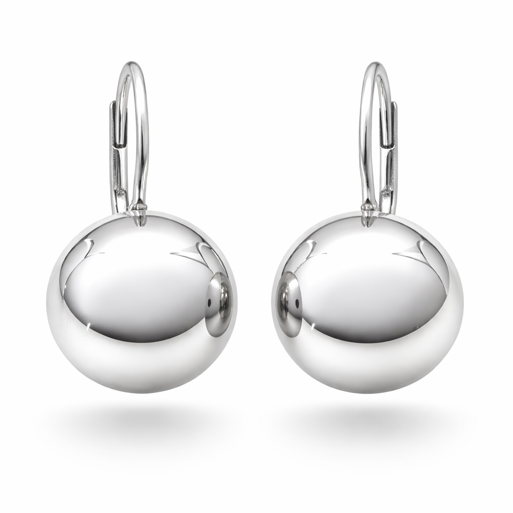 Stříbrné náušnice s kuličkou Luma, 10 mm