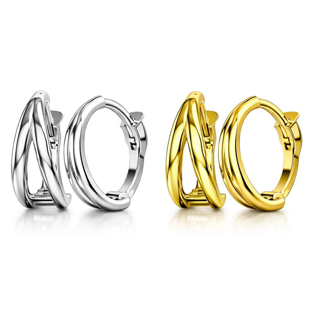 Zlaté náušnice Telli – jemné kruhy z pravého zlata, Zlato Au 585/1000
