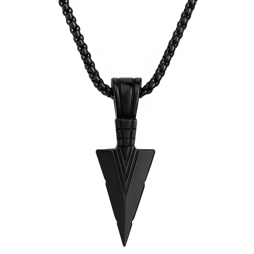 Ocelový náhrdelník se šípem Arkon