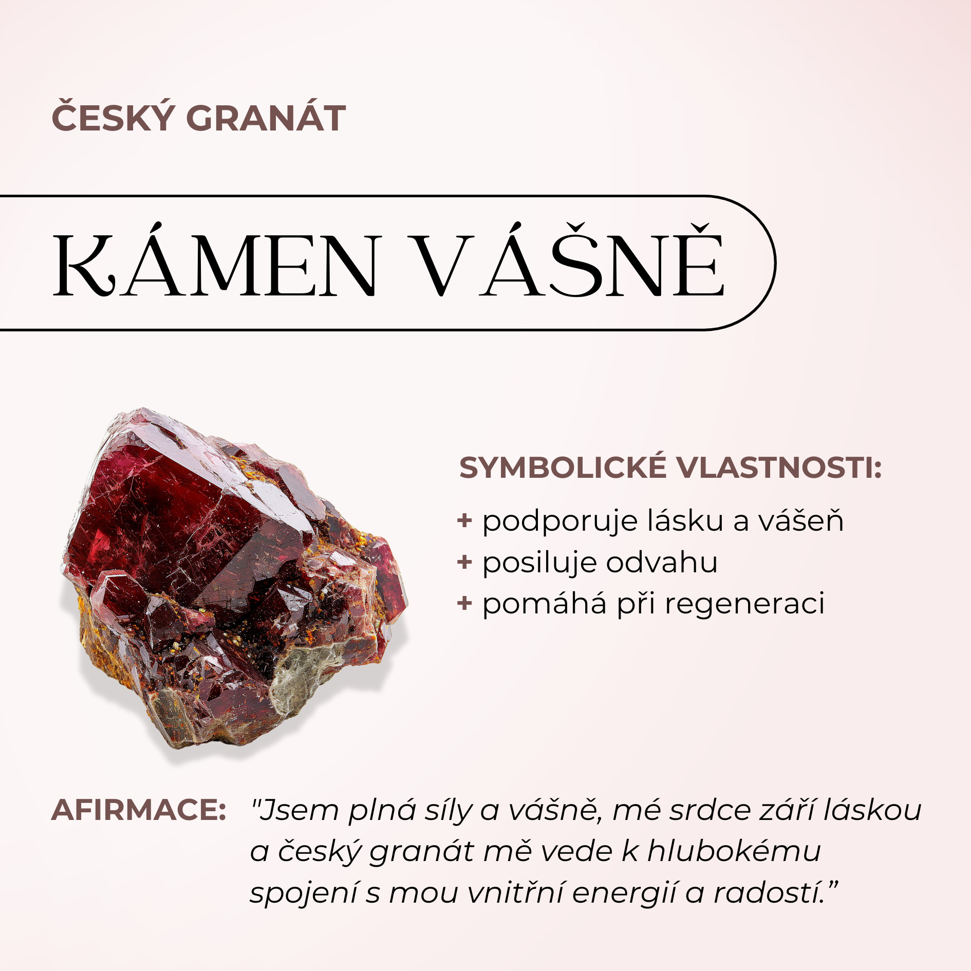 Stříbrný prsten srdce s českým granátem Justyna, Rhodiování, 65