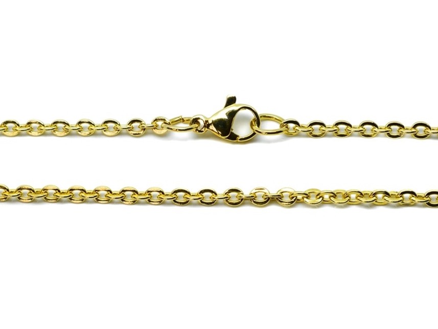 Zlacený řetízek z chirurgické oceli Wlisz 1mm, 45 cm