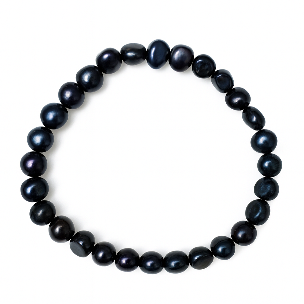 Náramek z černých říčních perel Black Pearl