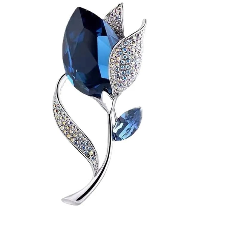 Levně Brož Květ s krystaly Swarovski