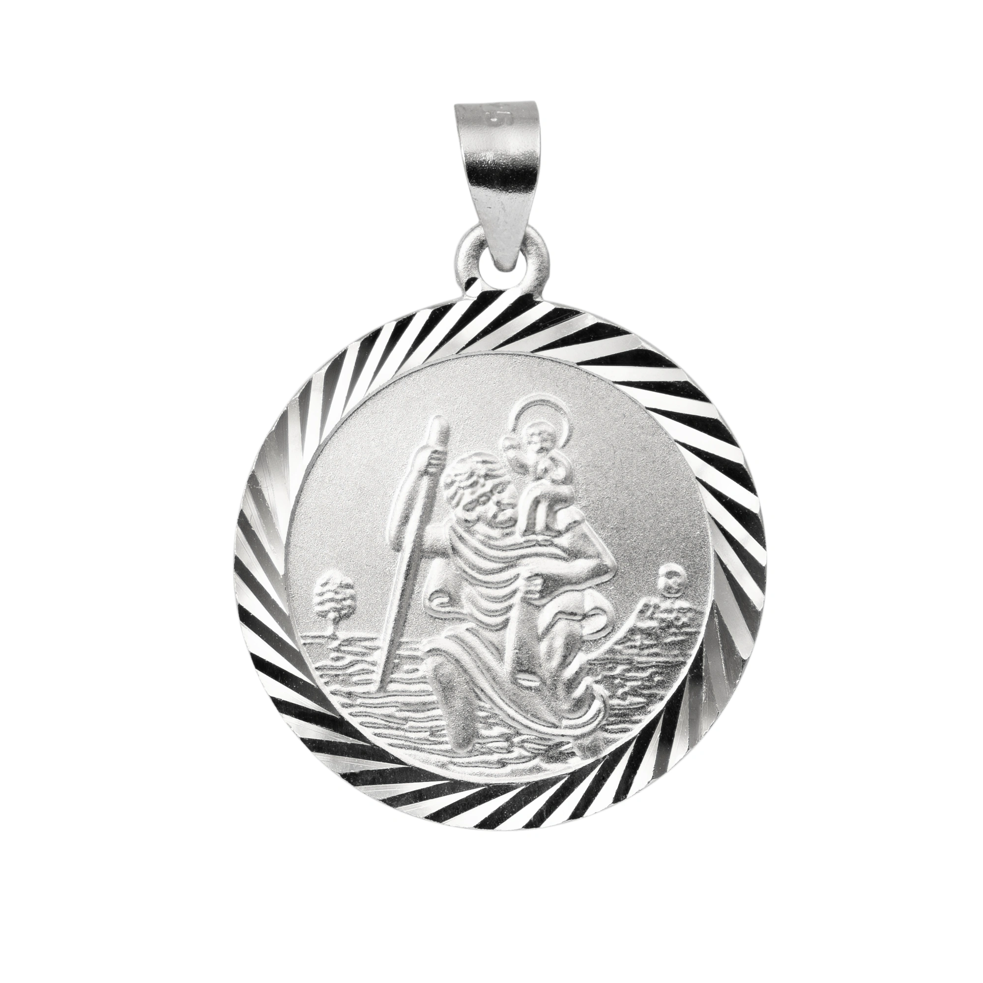 Stříbrný ochranný talisman na cesty svatý Kryštof