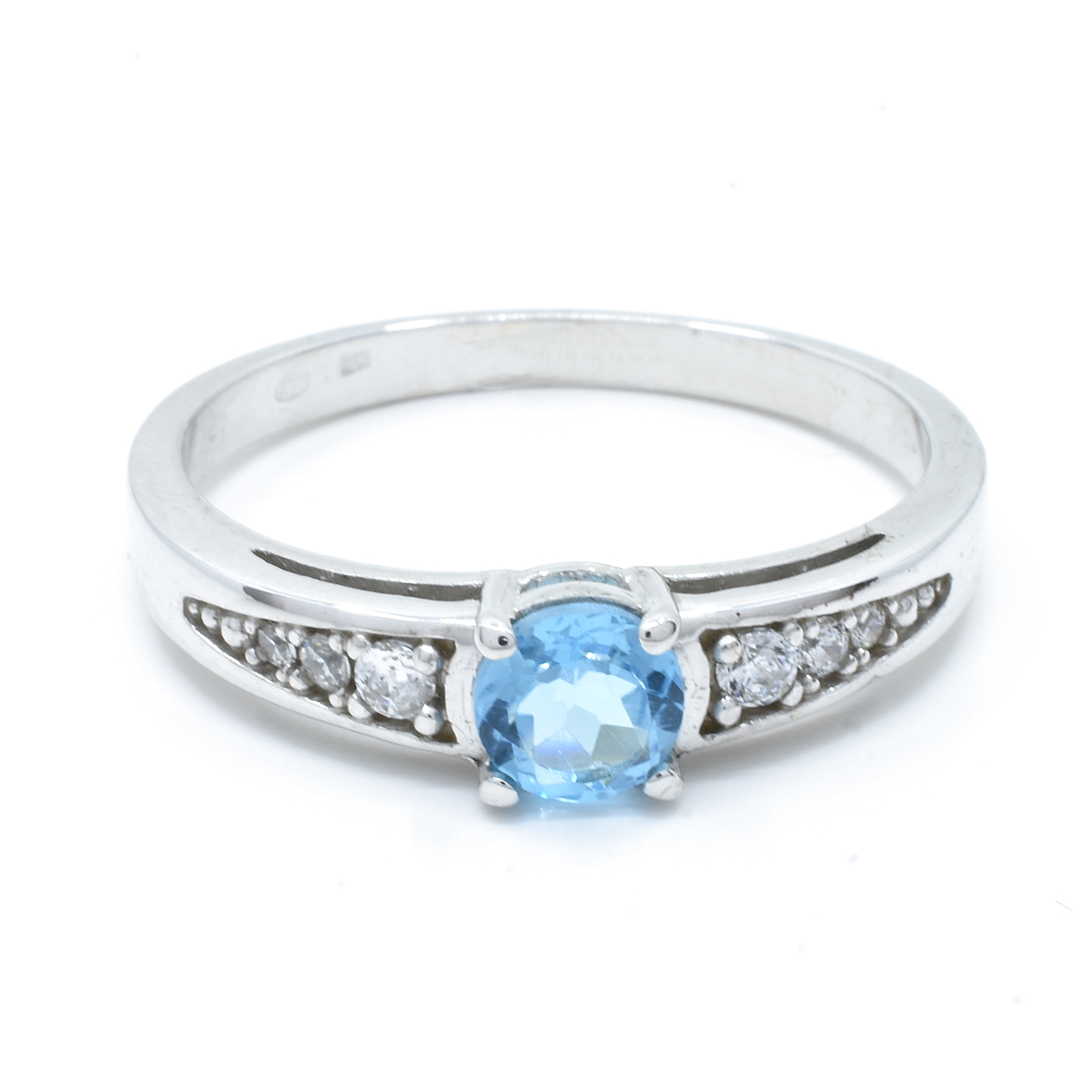 Aranys Stříbrný prsten modrý topaz Zapo, 52 16286