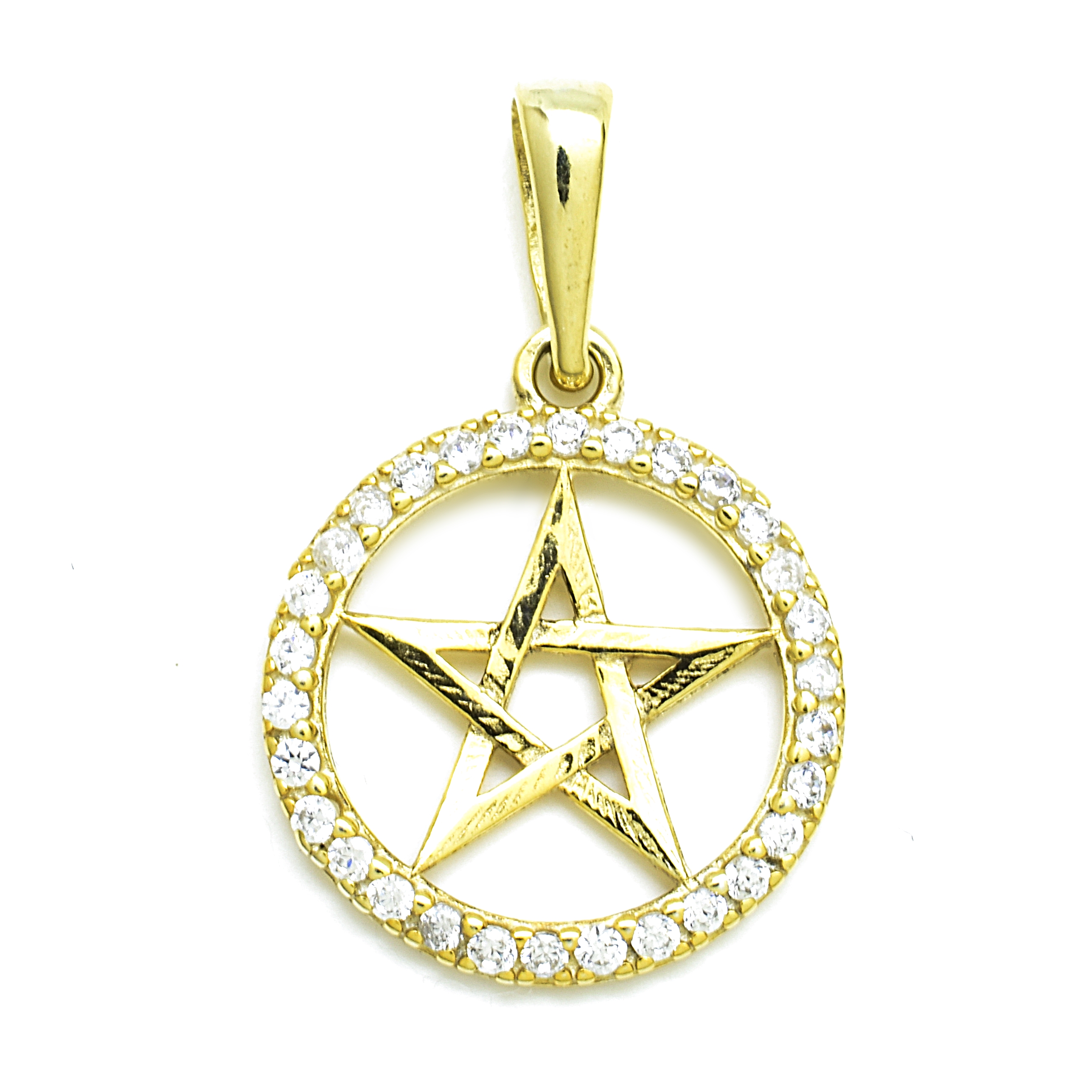 Zlatý přívěsek pentagram Darci, Zirkon (kubická zirkonie)
