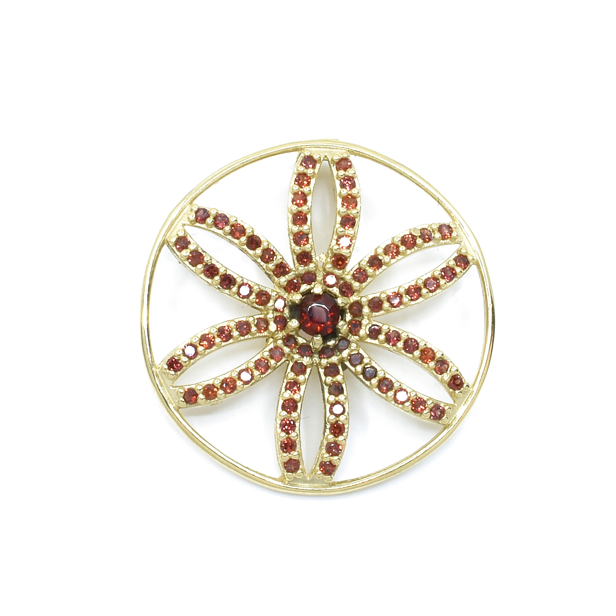 Zlatý přívěsek s českými granáty Flow, Zlato Au 585/1000