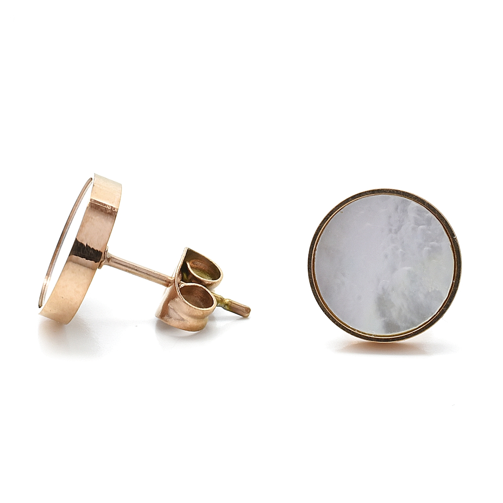 Levně Ocelové náušnice s perletí Seluna, Rose gold