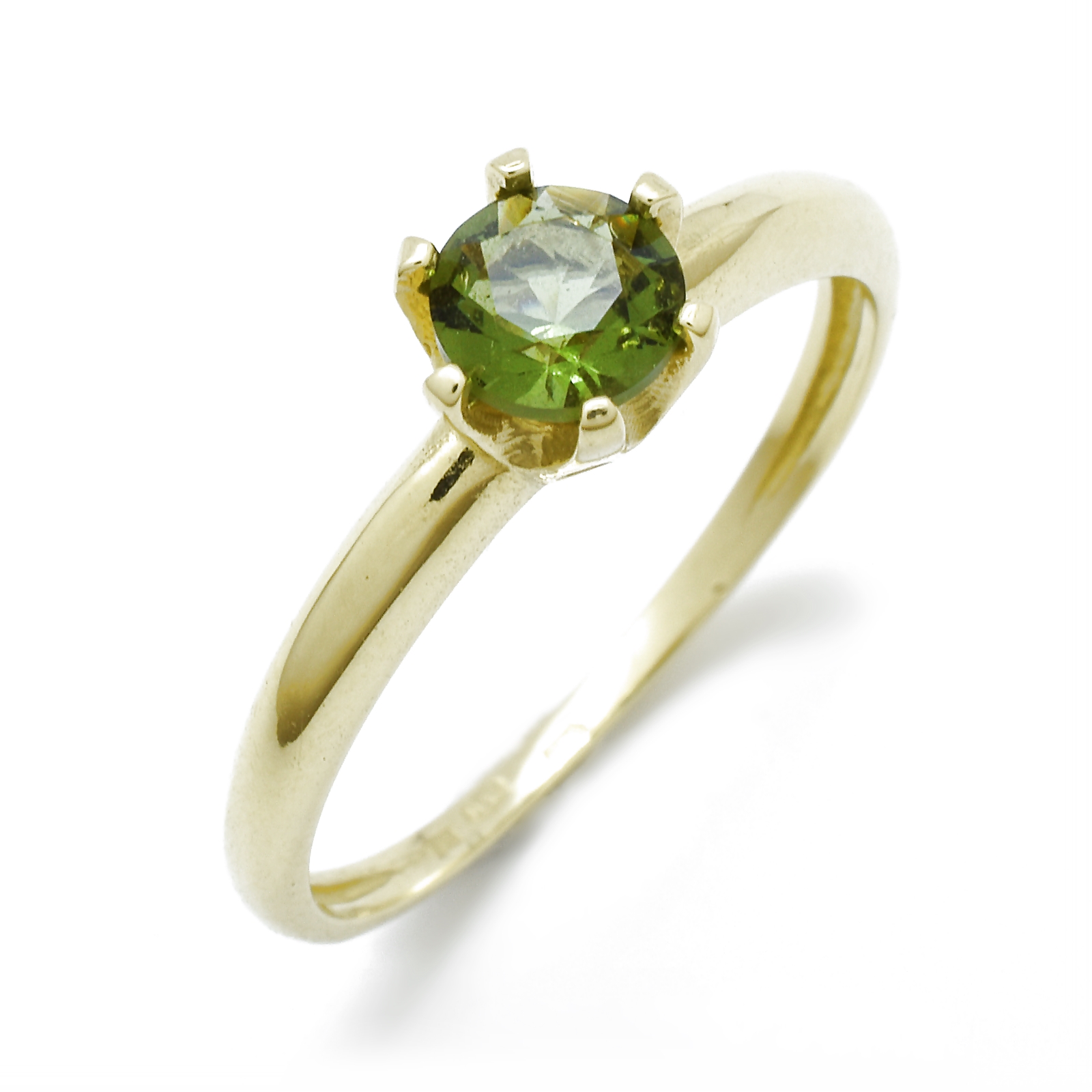 Zlatý prsten s vltavínem Valoa, 60, Zlato Au 585/1000