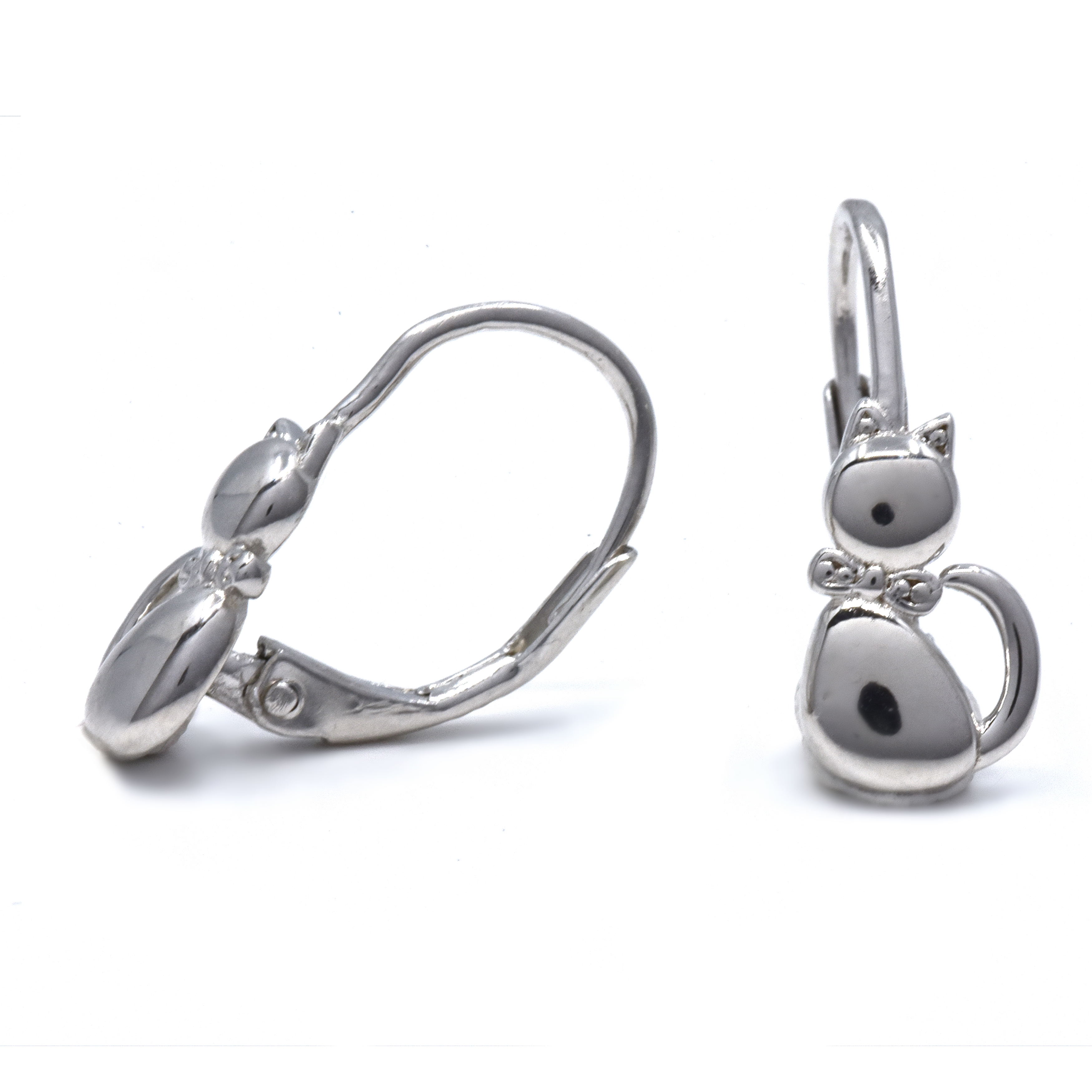 Stříbrné náušnice kočky hladké Pupi