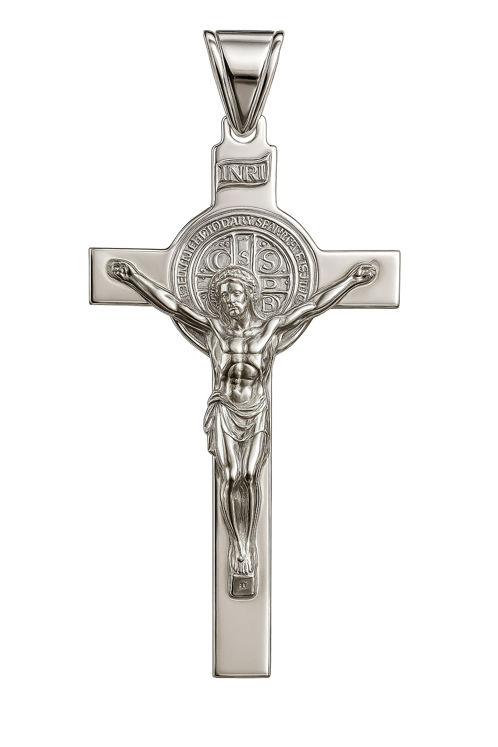 Stříbrný přívěsek kříž Benedictus