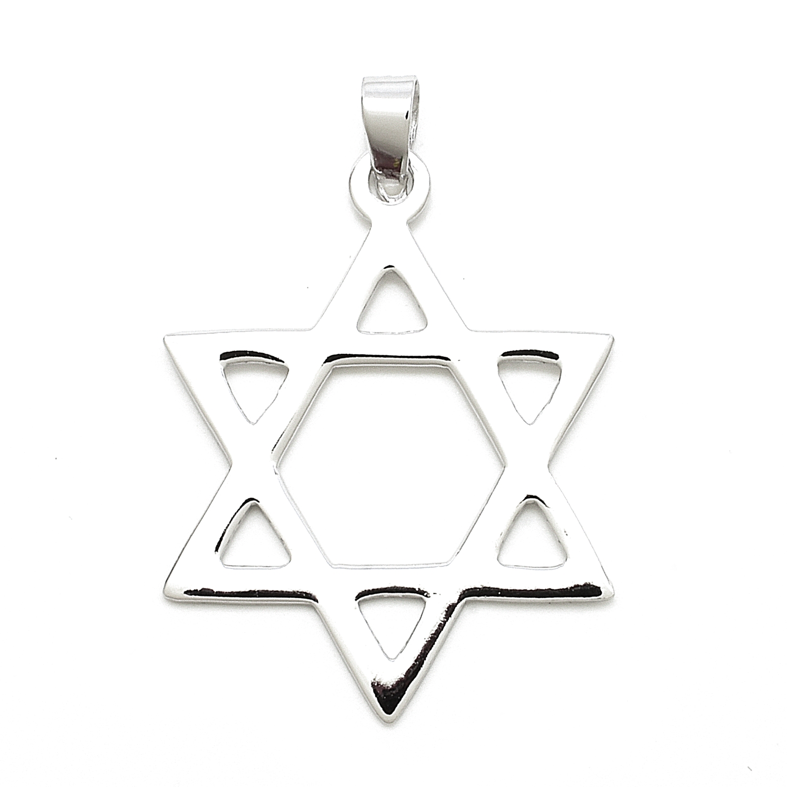 Stříbrný přívěsek Hexagram Davidova hvězda