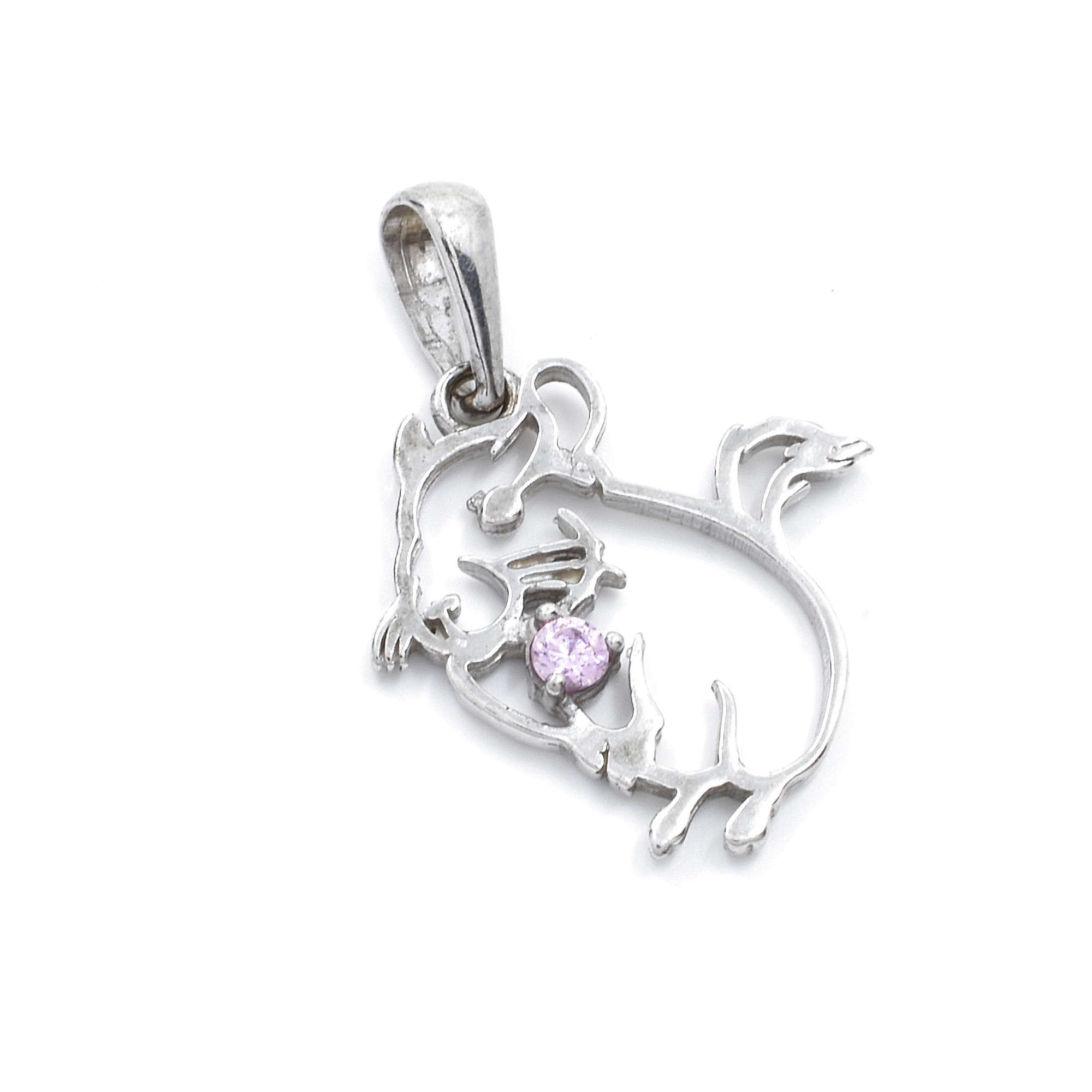 Stříbrný přívěšek morče se zirkonem Ozzy, Růžový zirkon