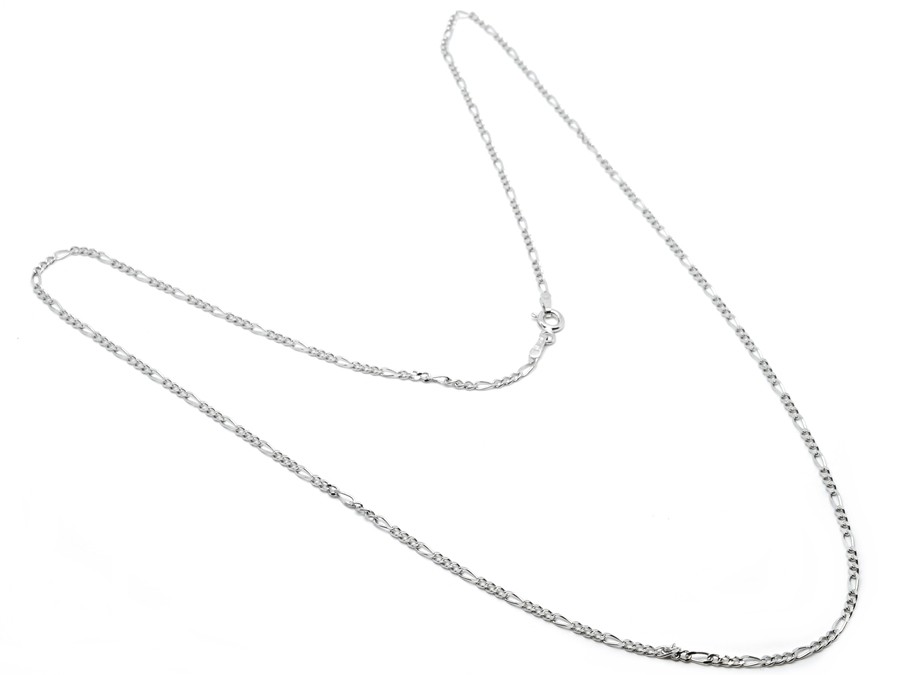 Stříbrný řetízek figaro Leira, 38 cm