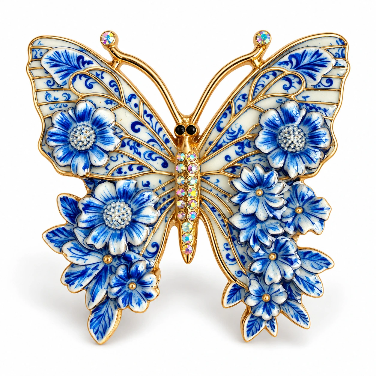 Brož Motýl s krystaly Swarovski
