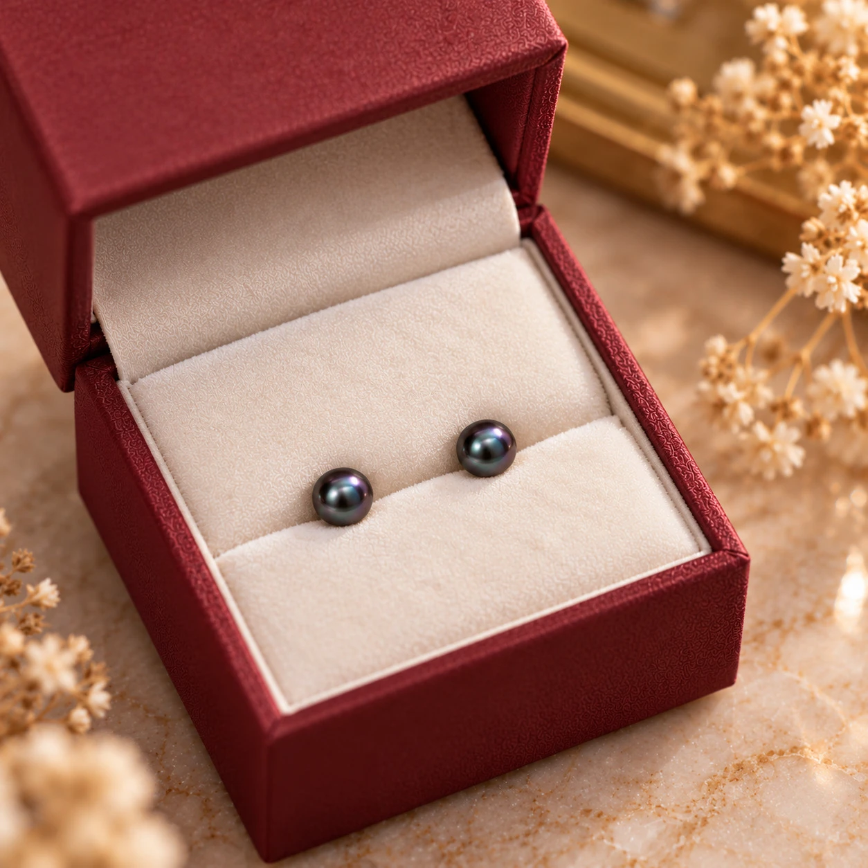 Stříbrné náušnice s říční perlou Mirella 6 mm