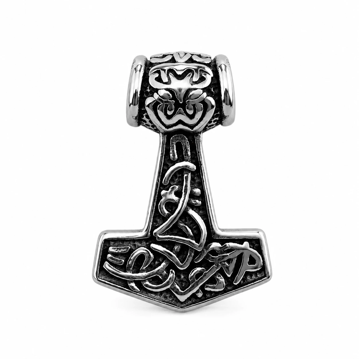 Ocelový přívěsek Thorovo kladivo Mjolnir