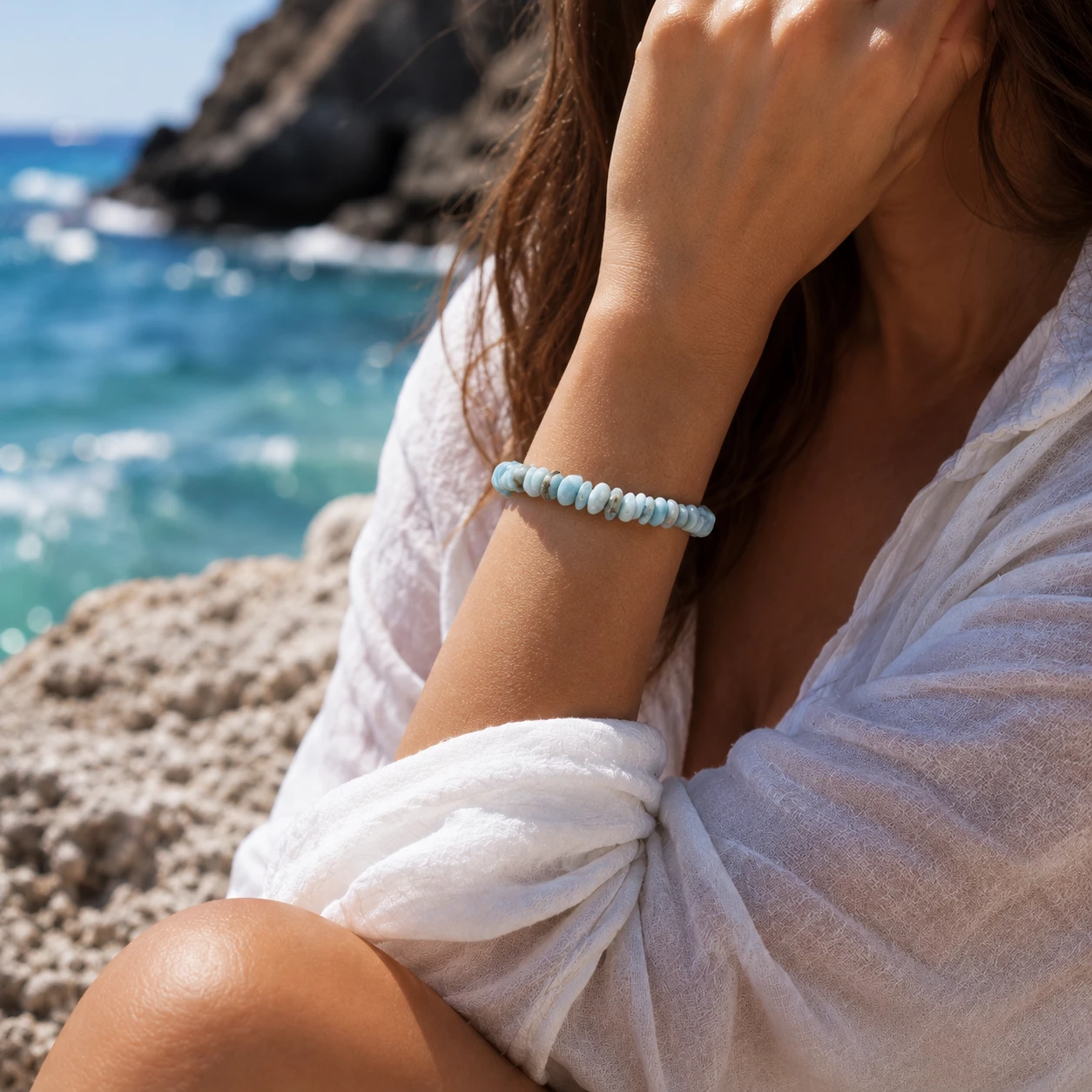 Náramek sekaný larimar Harmonie
