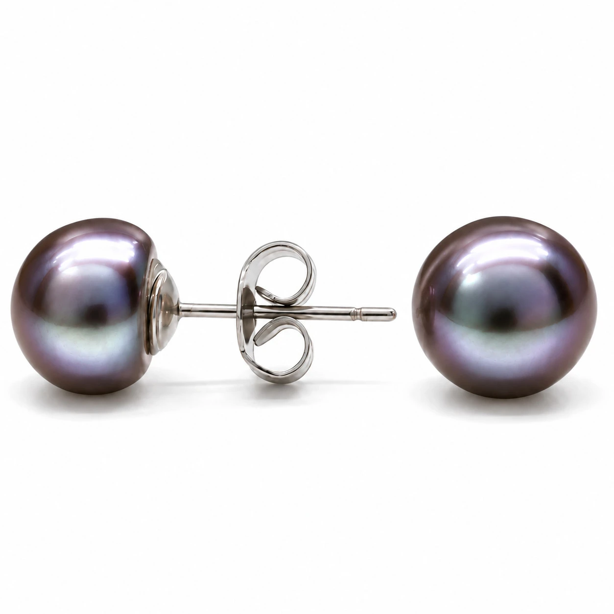 Stříbrné náušnice s říční perlou Mirella 8 mm