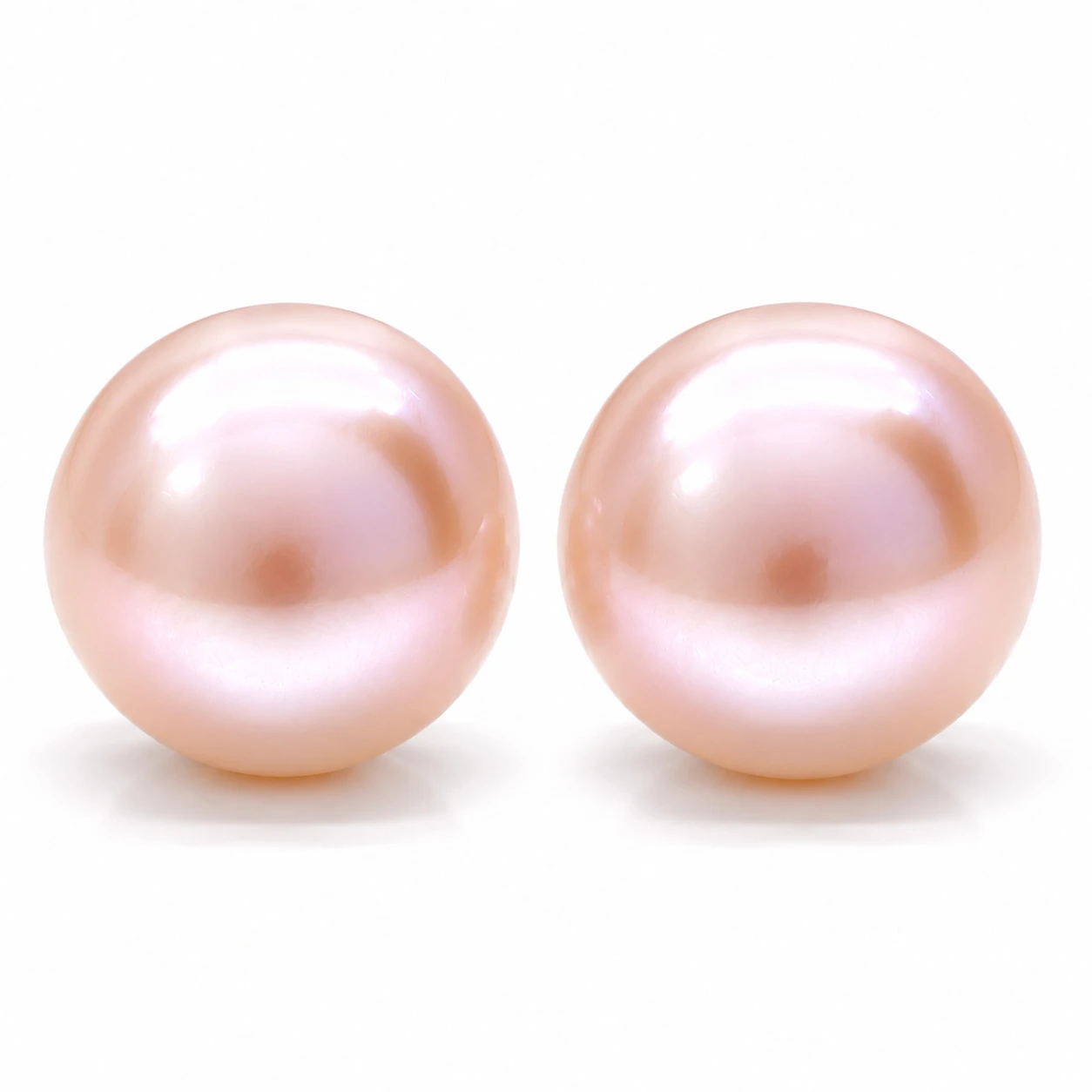 Stříbrné náušnice s říční perlou Mirella 8 mm Růžová