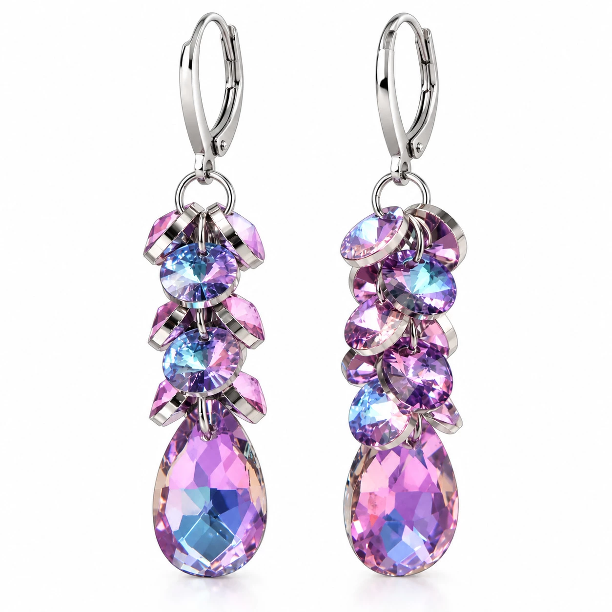 Ocelové náušnice s krystaly Swarovski Lunavelle