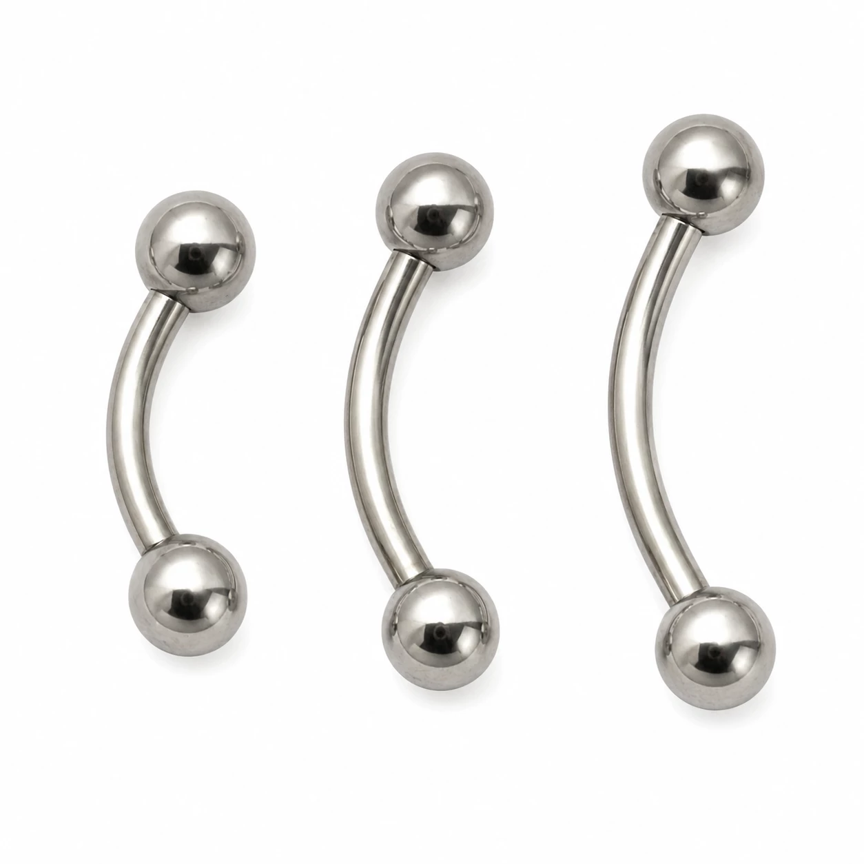Ocelový piercing do obočí kulička