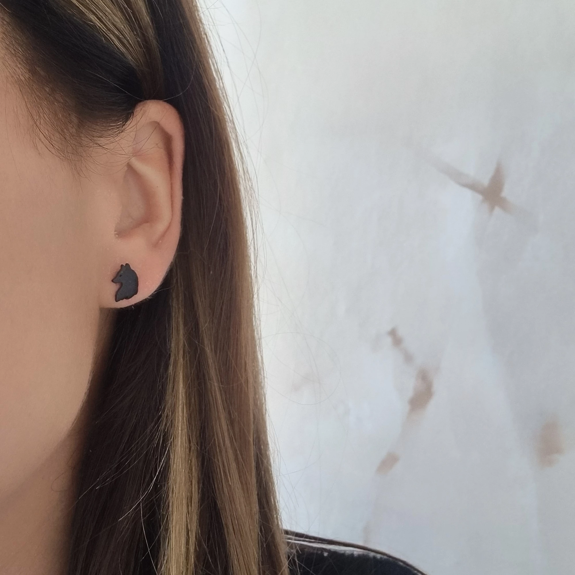 Náušnice se zvířátky Black Animals Vlk