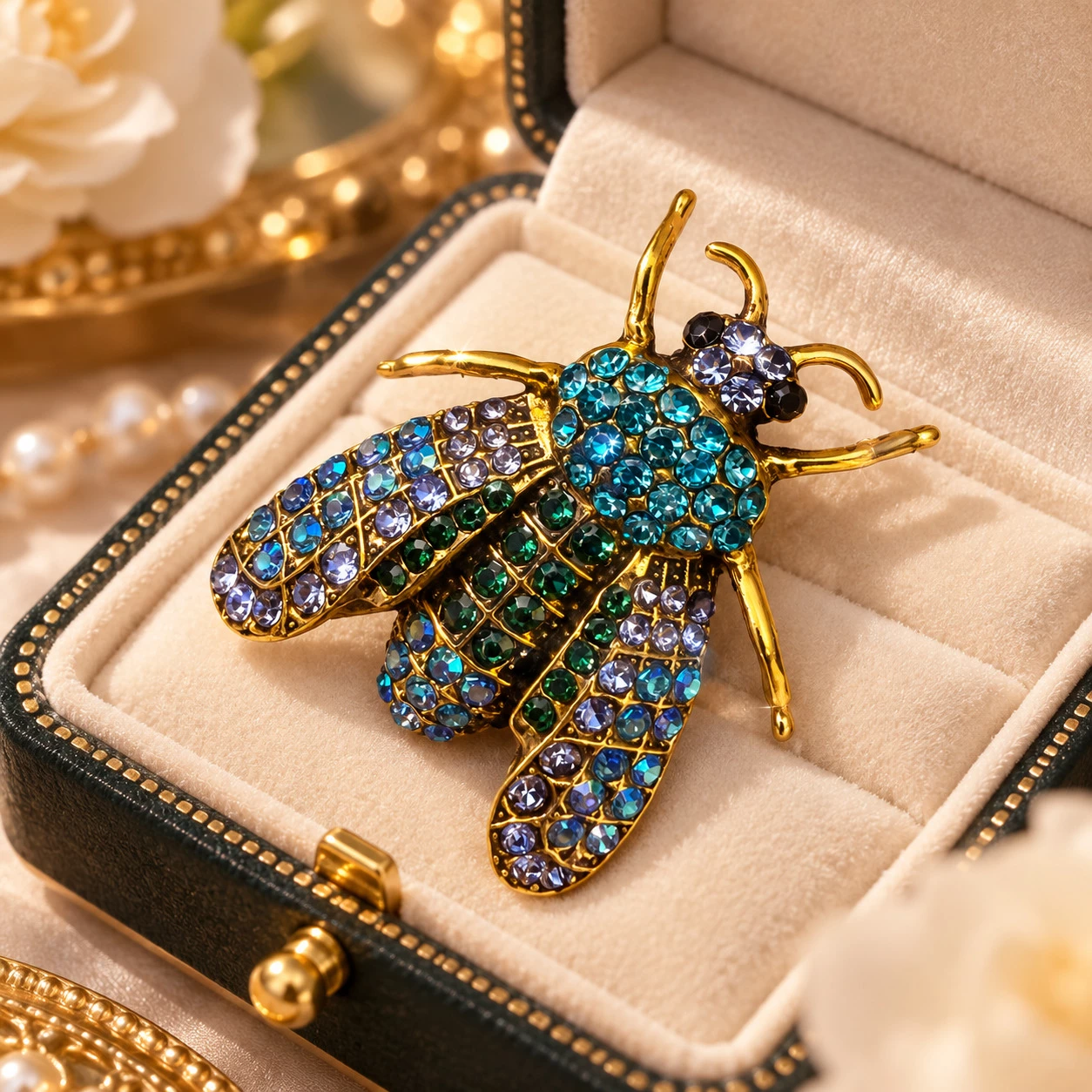 Brož Včela s krystaly Swarovski