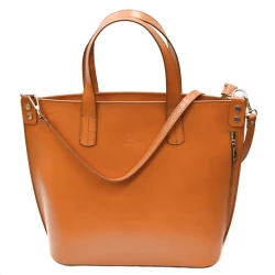 Shopping bag, kožená kabelka Aranys - Jantar