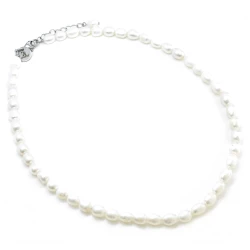 Náhrdelník perly bílé s ocelovým zapínáním