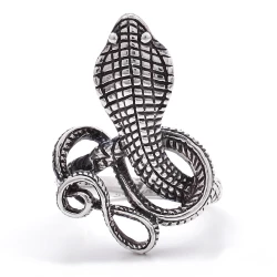 Stříbrný prsten velký had