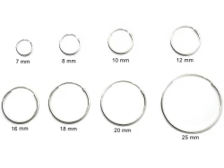 Stříbrné náušnice kroužky kulaté 7-25 mm