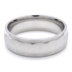 Ocelový prsten stříbrný