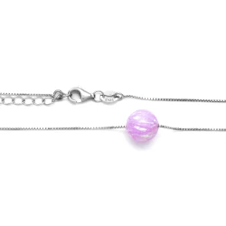 Stříbrný náhrdelník s růžovým opálem, kulička