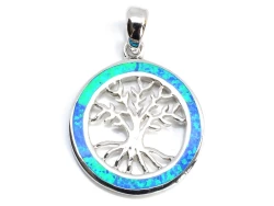 Stříbrný přívěsek strom života modrý