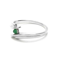 Stříbrný prsten se zeleným zirkonem