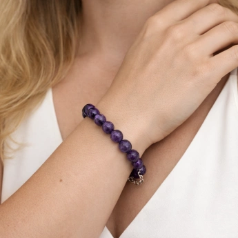 Náramek z ametystu facetovaný Anemi