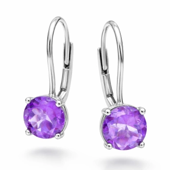 Stříbrné náušnice s ametystem Lumina