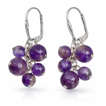 Ocelové náušnice s ametystem Vespera