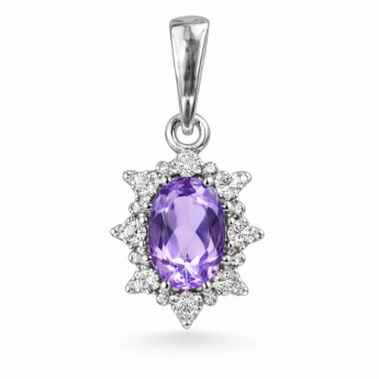 Stříbrný přívěsek kytička s ametystem Amalia
