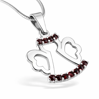 Stříbrný přívěsek anděl se sukýnkou s českým granátem Anneli