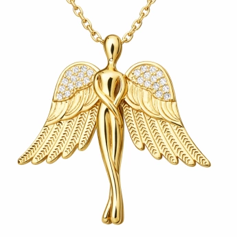 Stříbrný náhrdelník Anděl Annie – zlacený