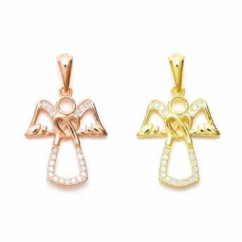 Stříbrný anděl se srdcem a zirkony Lolita