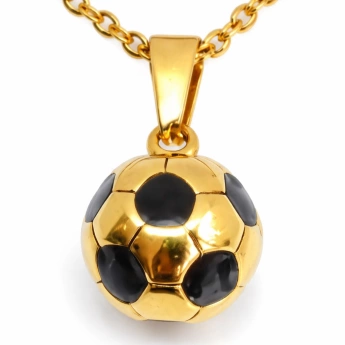 Ocelový zlacený přívěsek míč Goal